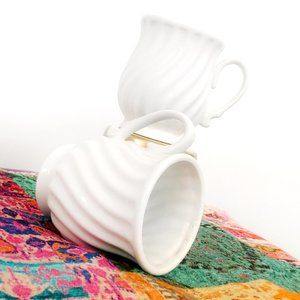 Vintage White Milk glass Cottagecore Mugs